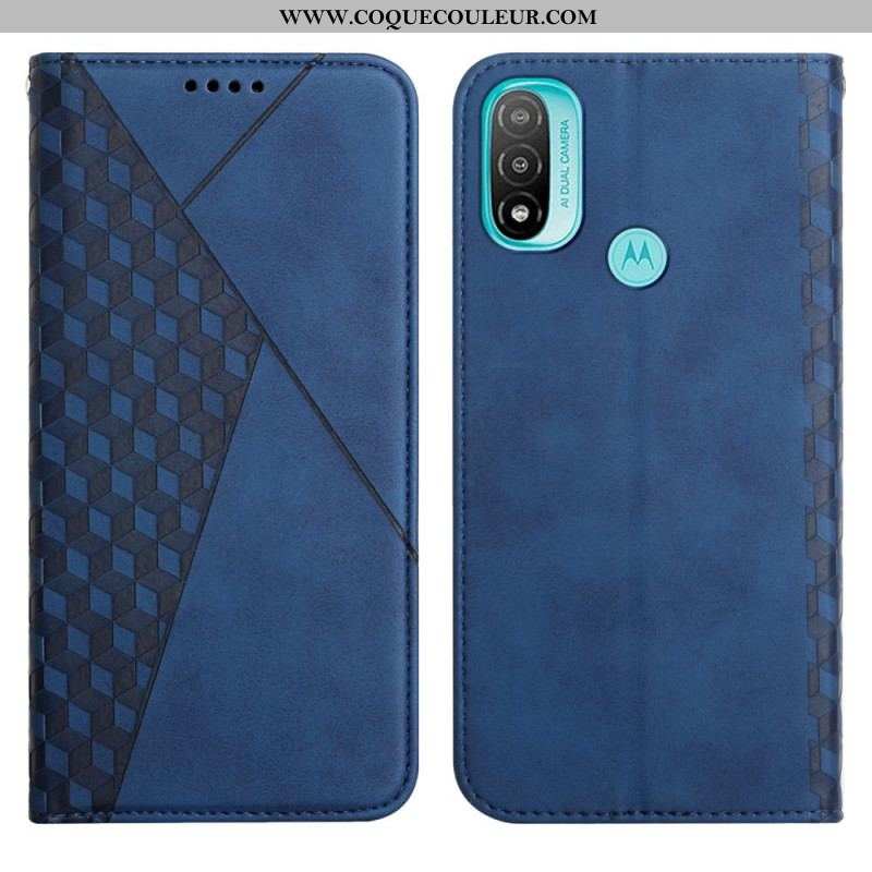 Flip Cover Moto E40 / E30 / E20 Effet Cuir Géo