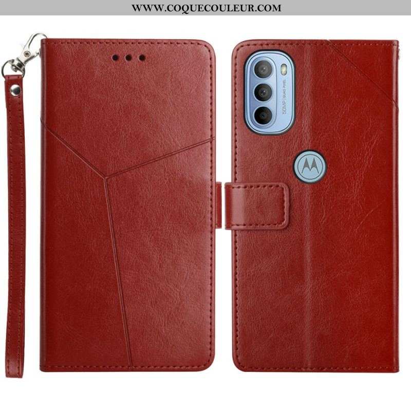 Housse Moto G41 / G31 Style Cuir Géo Y Design