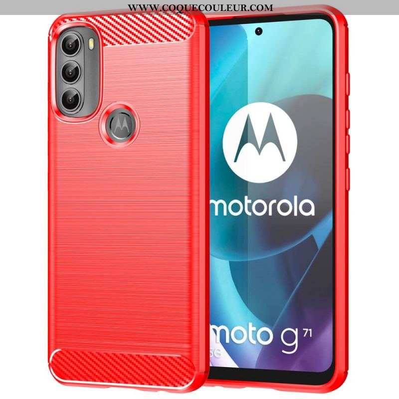 Coque Moto G71 5G Fibre Carbone Brossée