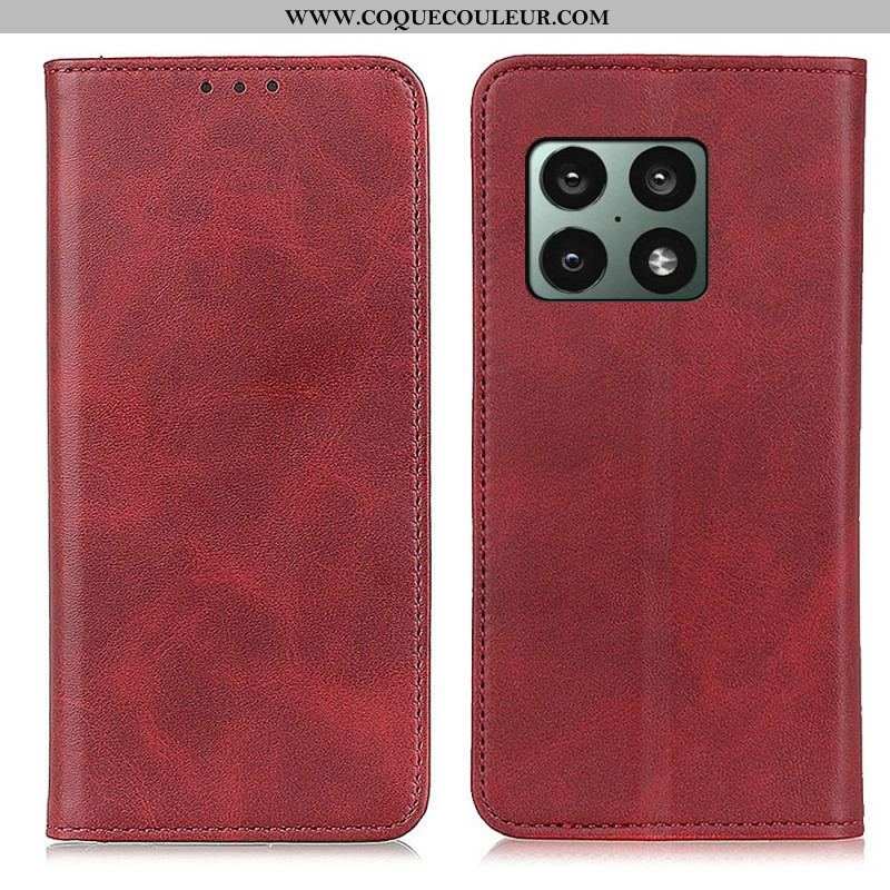 Flip Cover OnePlus 10 Pro 5G Cuir Fendu Élégance