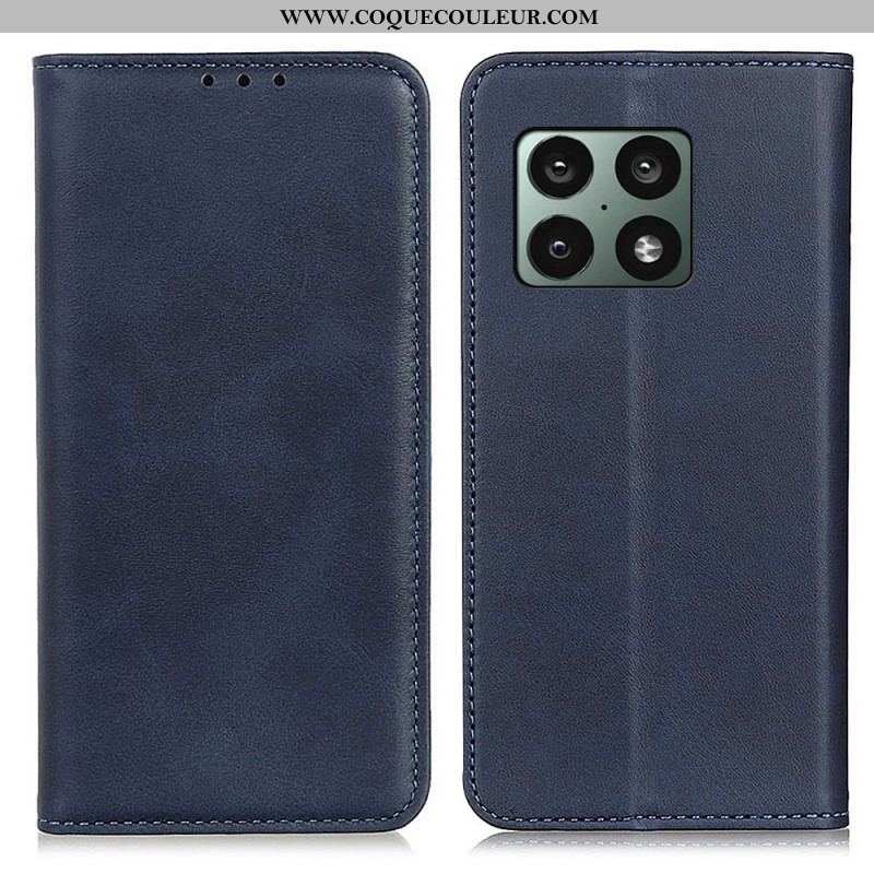 Flip Cover OnePlus 10 Pro 5G Cuir Fendu Élégance