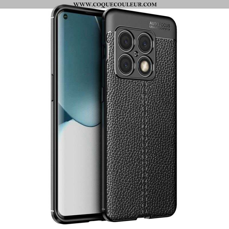 Coque OnePlus 10 Pro 5G Effet Cuir Litchi Double Line