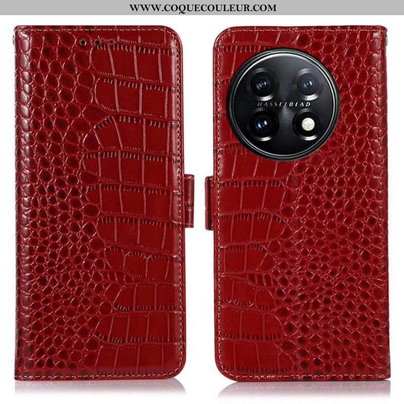 Housse OnePlus 11 5G Style Crocodile RFID