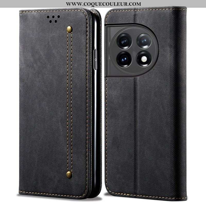 Flip Cover OnePlus 11 5G Tissu Jeans