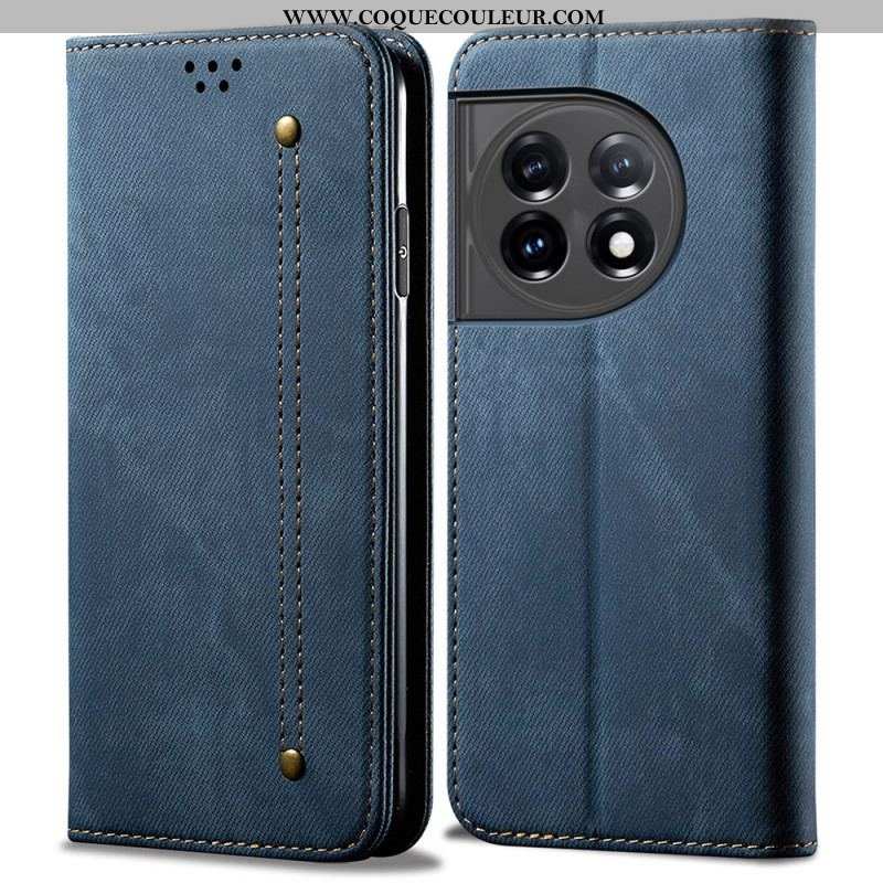 Flip Cover OnePlus 11 5G Tissu Jeans