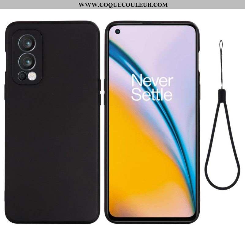 Coque OnePlus Nord 2 5G Silicone Liquide Avec Lanière