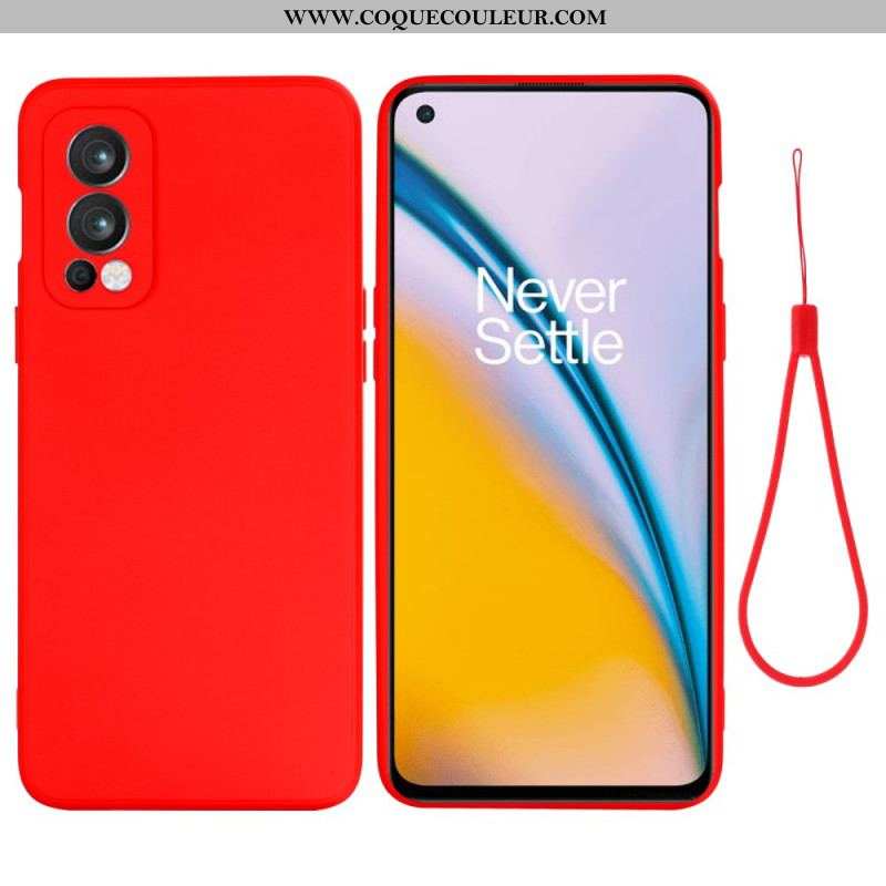 Coque OnePlus Nord 2 5G Silicone Liquide Avec Lanière