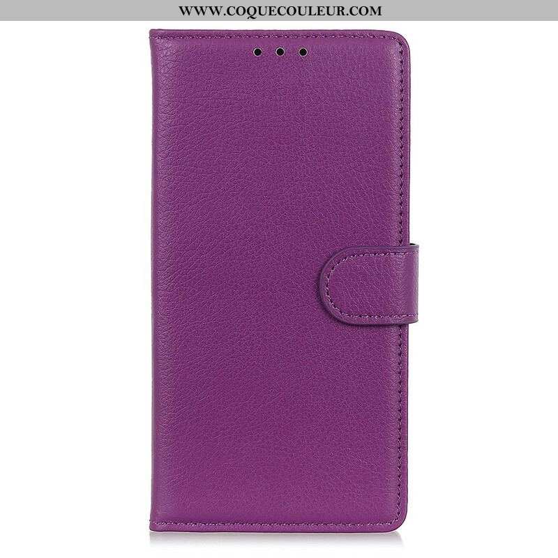 Housse OnePlus Nord 2 5G Simili Cuir Litchi