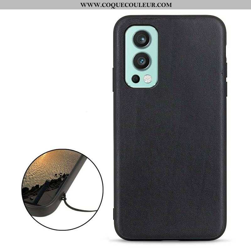 Coque OnePlus Nord 2 5G Véritable Cuir Litchi