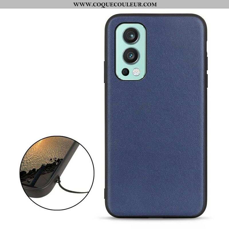 Coque OnePlus Nord 2 5G Véritable Cuir Litchi