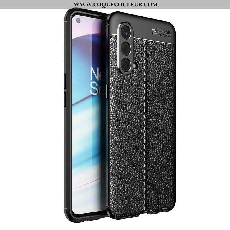 Coque OnePlus Nord CE 5G Effet Cuir Litchi Double Line