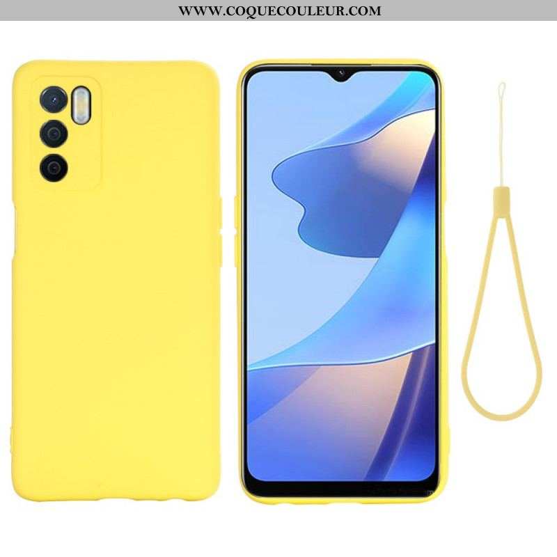 Coque Oppo A16 / A16s Silicone Liquide Avec Lanière