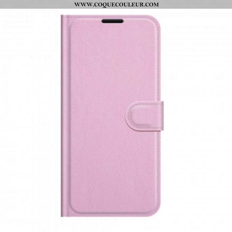 Housse Oppo A54 5G / A74 5G Simili Cuir Litchi Classique