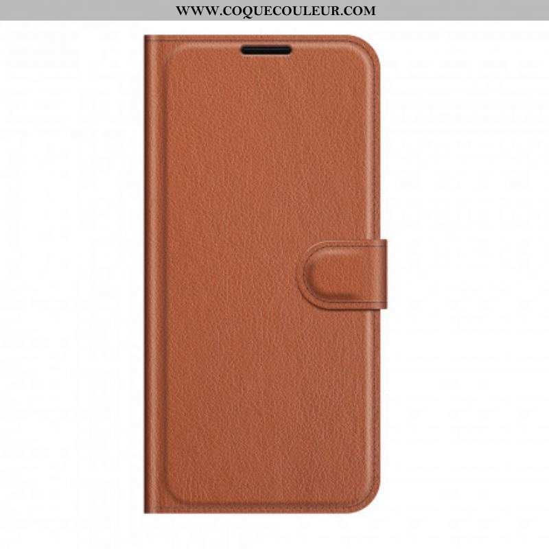 Housse Oppo A54 5G / A74 5G Simili Cuir Litchi Classique