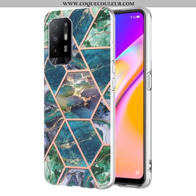 Coque Oppo A94 5G Marbre Géométrique Flashy