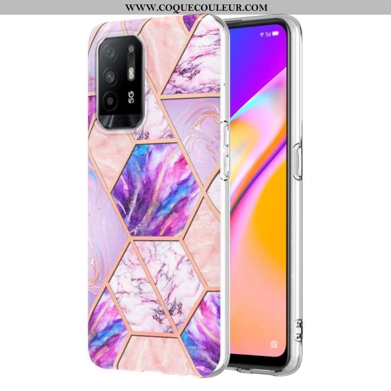 Coque Oppo A94 5G Marbre Géométrique Flashy