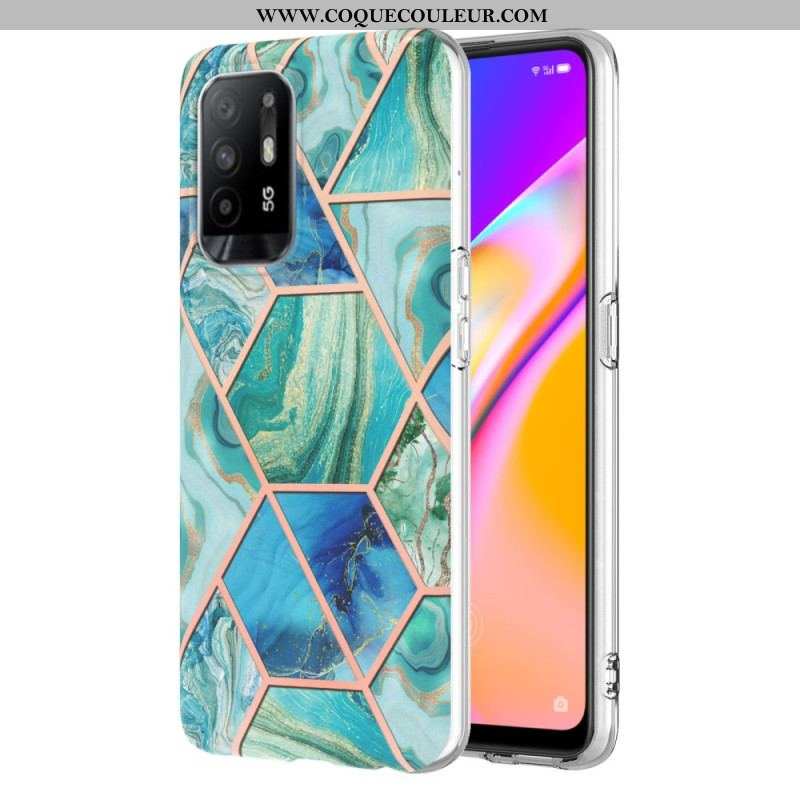 Coque Oppo A94 5G Marbre Géométrique Flashy