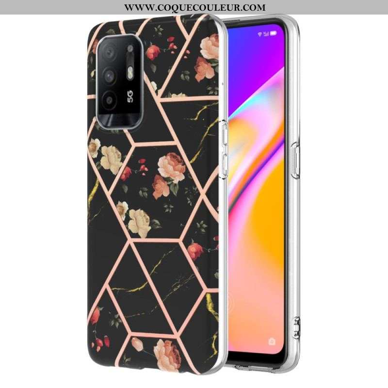 Coque Oppo A94 5G Marbre Géométrique Coloré