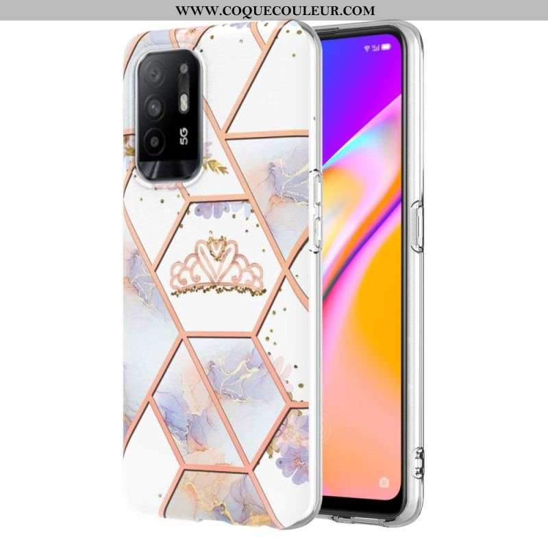 Coque Oppo A94 5G Marbre Géométrique Coloré