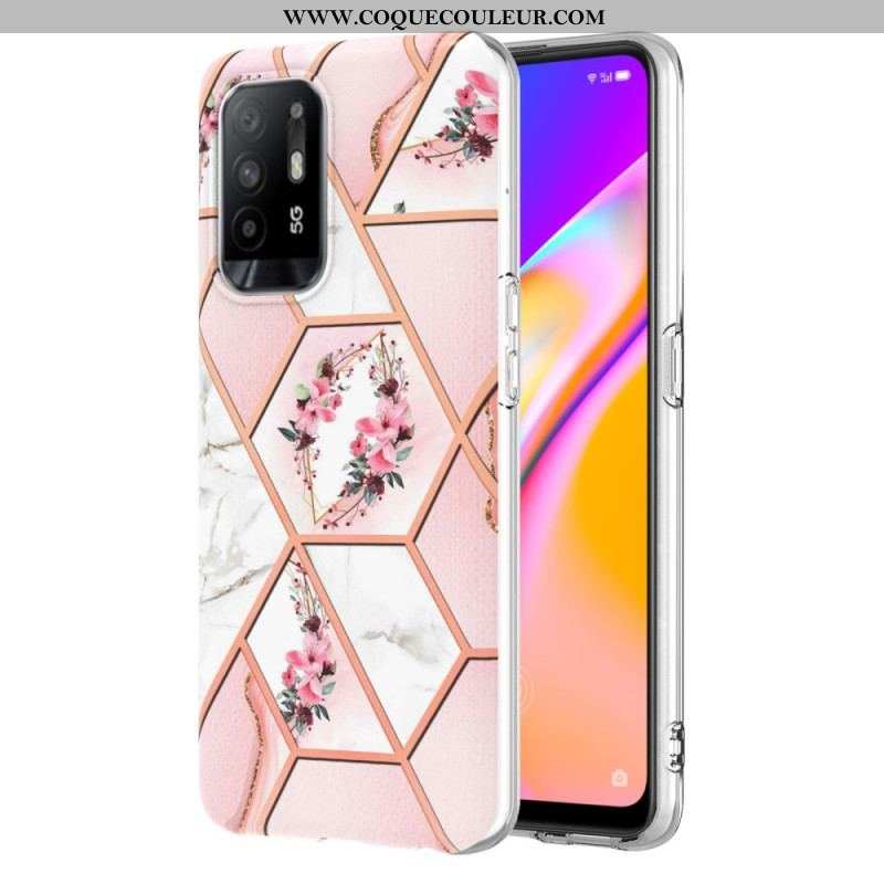 Coque Oppo A94 5G Marbre Géométrique Coloré