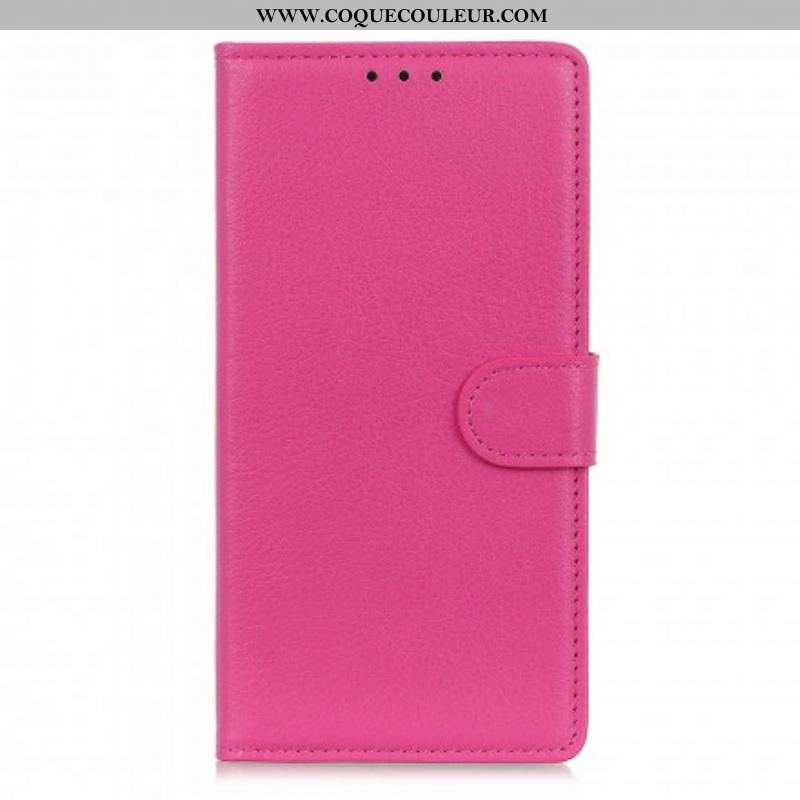 Housse Oppo A94 5G Simili Cuir Litchi