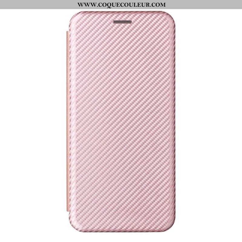 Flip Cover Oppo Find X5 Lite Texture Fibre Carbone