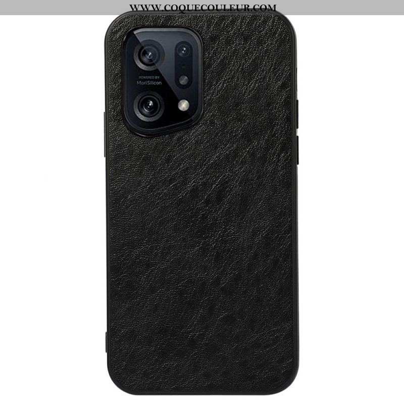 Coque Oppo Find X5 Effet Cuir