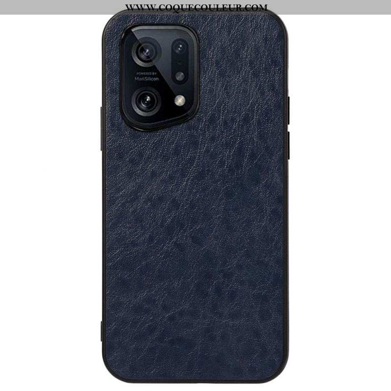 Coque Oppo Find X5 Effet Cuir