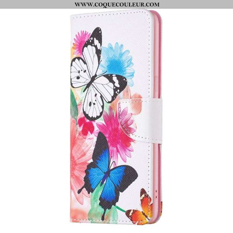 Housse Oppo Find X5 Papillons Aquarelle