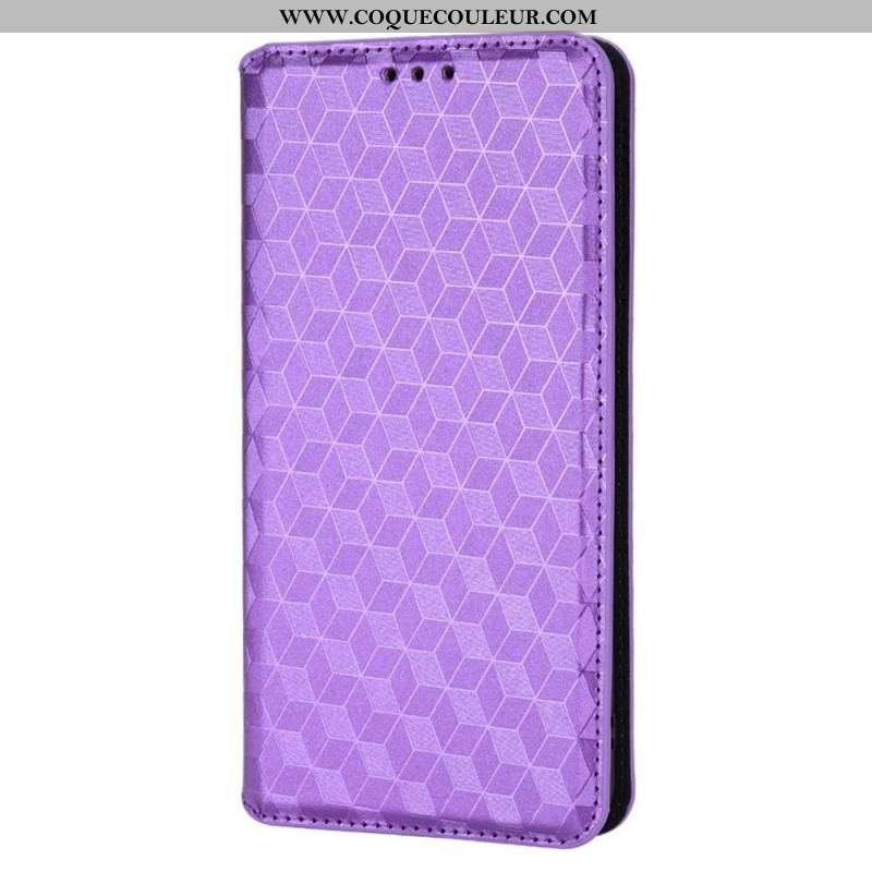 Flip Cover Oppo Find X5 Pro Effet Cuir Diamant 3D