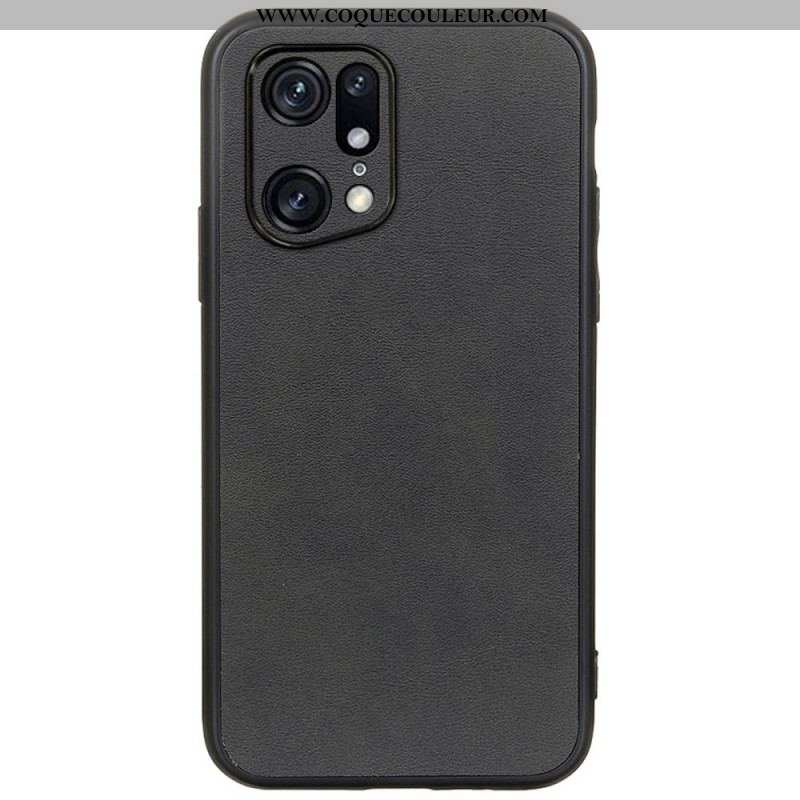 Coque Oppo Find X5 Pro Effet Cuir Look Raffiné