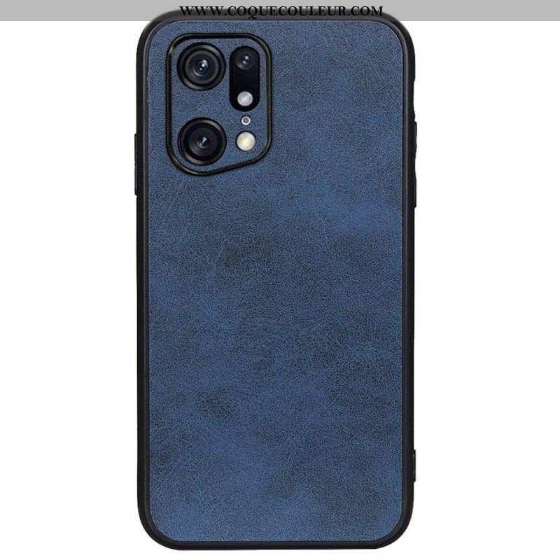 Coque Oppo Find X5 Pro Effet Cuir Look Raffiné