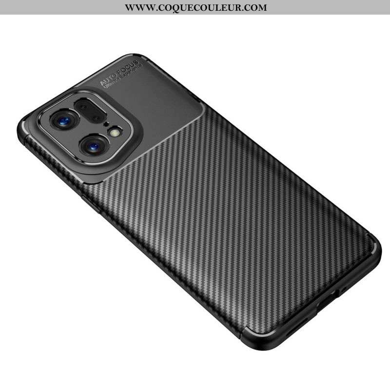 Coque Oppo Find X5 Pro Fibre Carbone Brossée