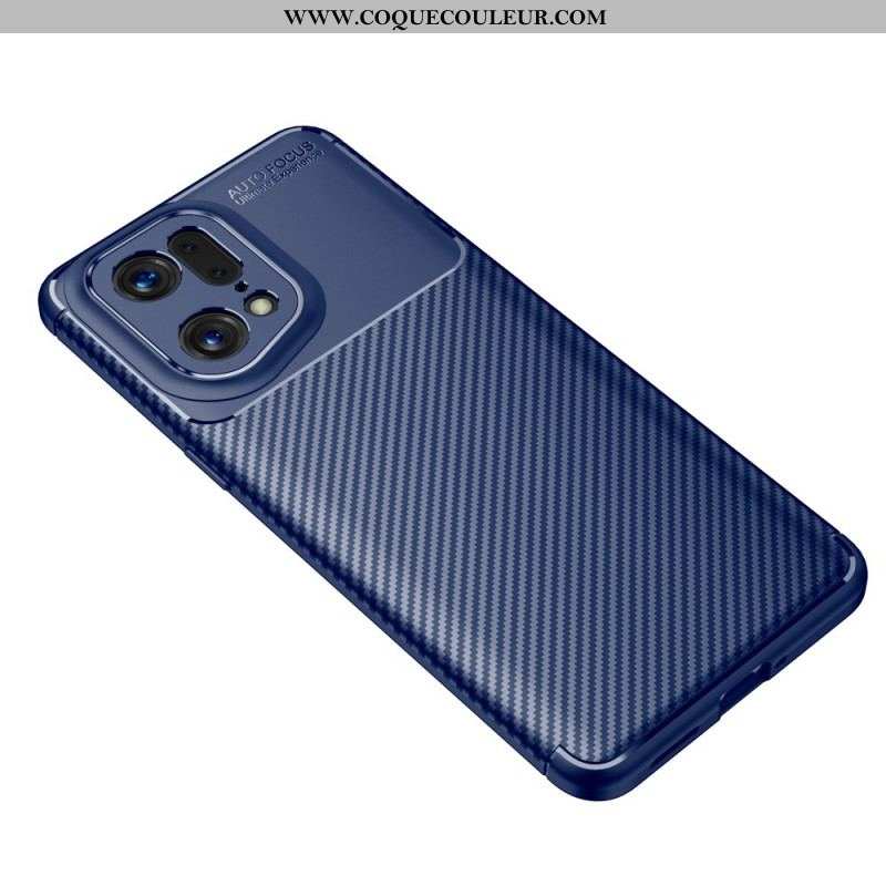 Coque Oppo Find X5 Pro Fibre Carbone Brossée