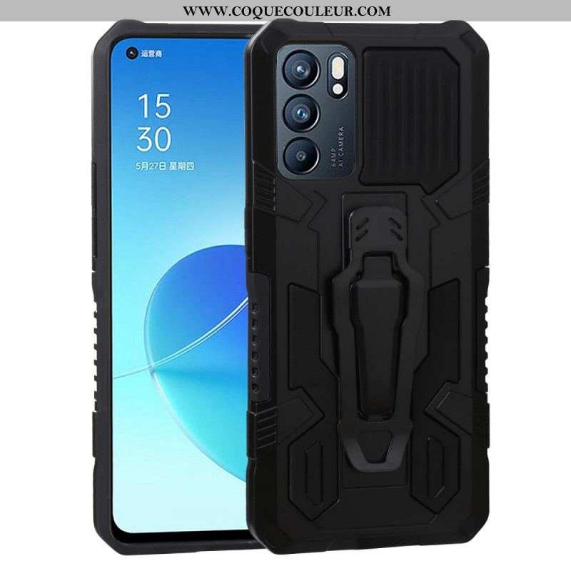 Coque Oppo Reno 6 5G Robot avec Pince Ceinture