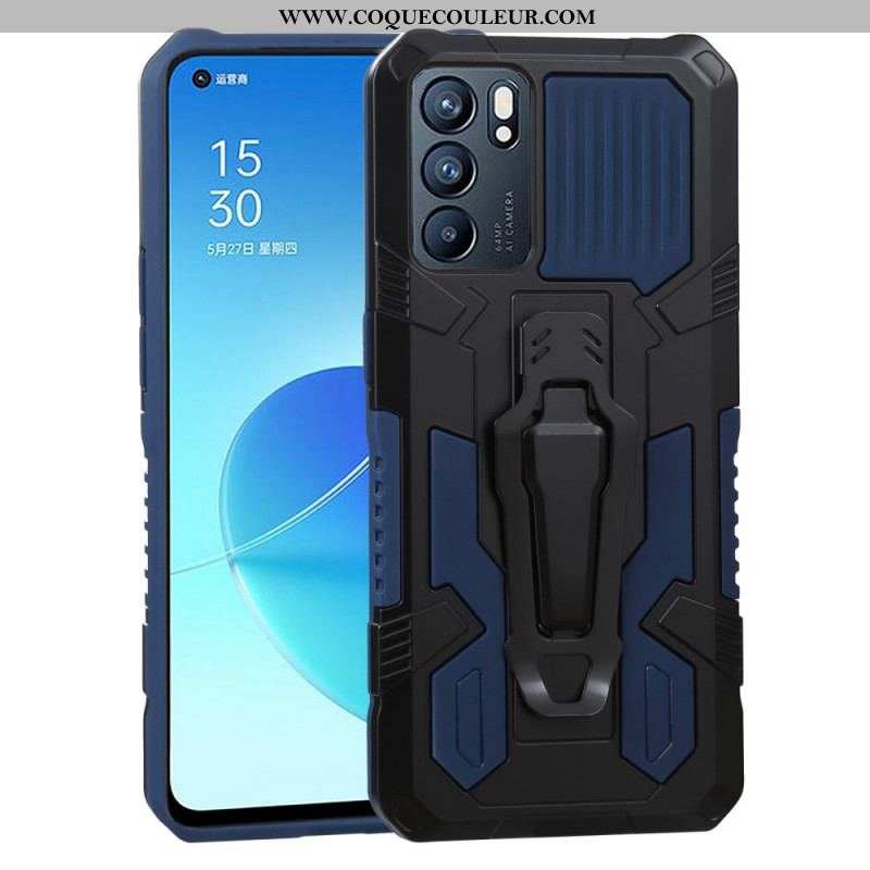 Coque Oppo Reno 6 5G Robot avec Pince Ceinture