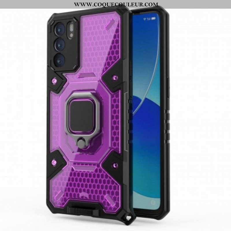 Coque Oppo Reno 6 5G Nid d'Abeille avec Anneau