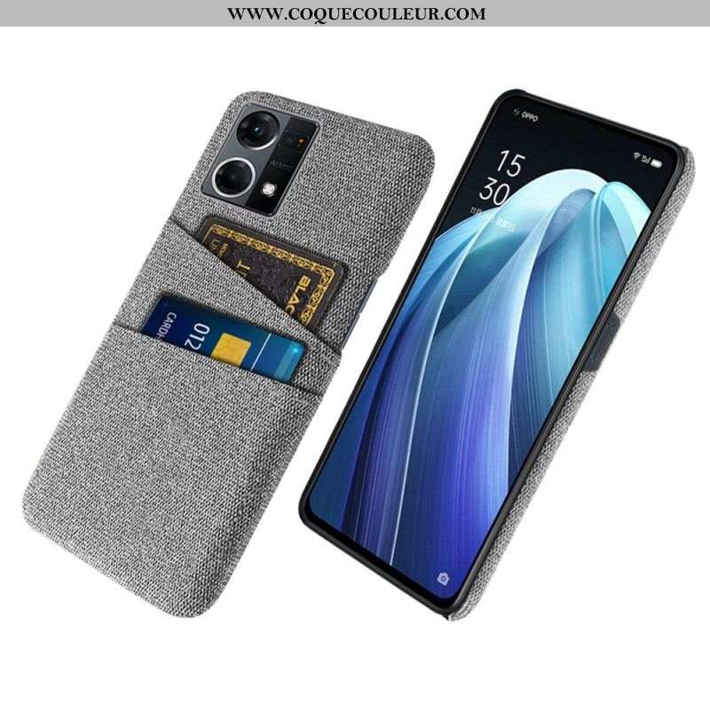 Coque Oppo Reno 7 Porte-Cartes Tissu