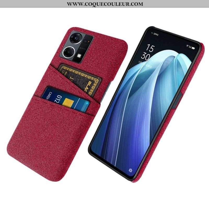 Coque Oppo Reno 7 Porte-Cartes Tissu