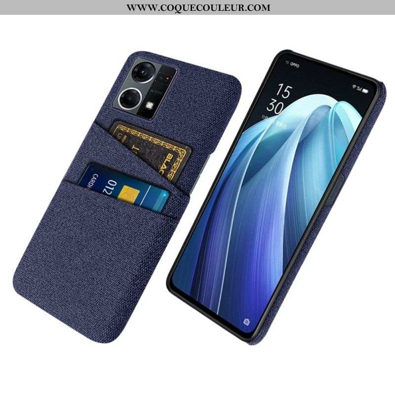 Coque Oppo Reno 7 Porte-Cartes Tissu