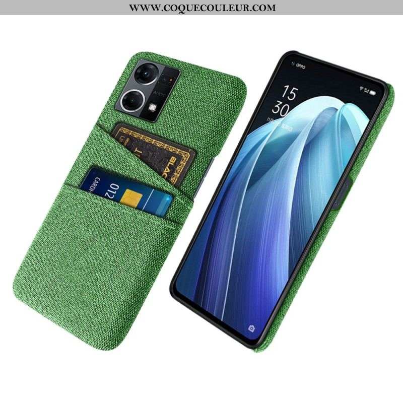 Coque Oppo Reno 7 Porte-Cartes Tissu