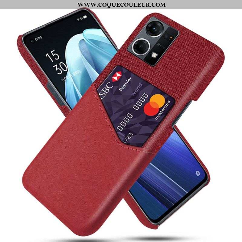 Coque Oppo Reno 7 Texture Tissu Porte-Carte