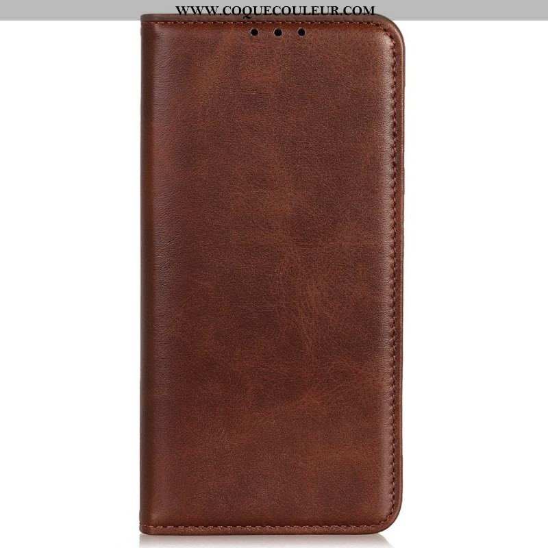 Housse Oppo Reno 7 Cuir Fendu Classique