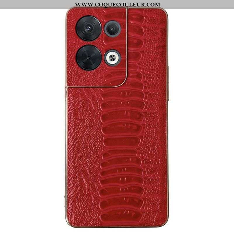 Coque Oppo Reno 8 Vrai Cuir Style Crocodile