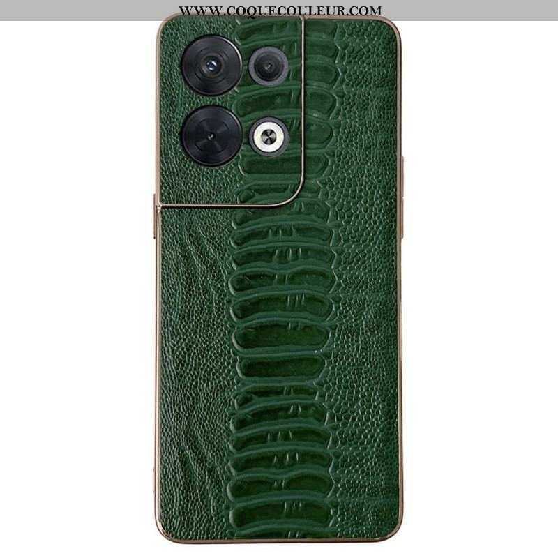 Coque Oppo Reno 8 Vrai Cuir Style Crocodile