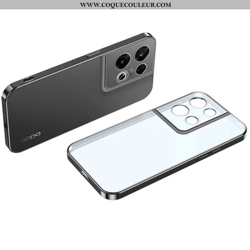 Coque Oppo Reno 8 Transparente Rebords Style Métal SULADA