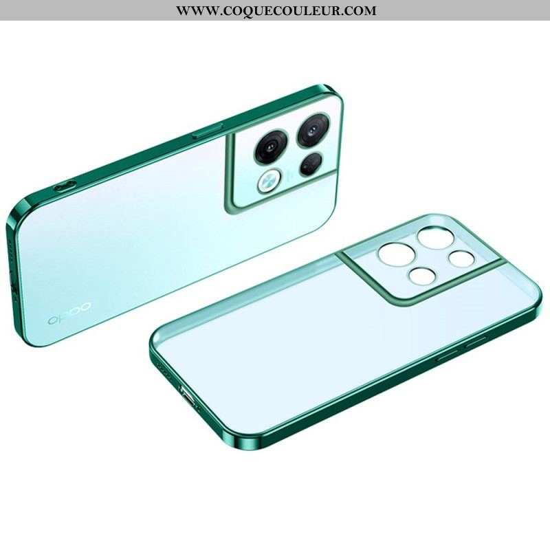 Coque Oppo Reno 8 Transparente Rebords Style Métal SULADA