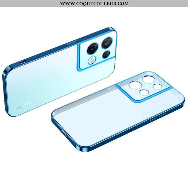 Coque Oppo Reno 8 Transparente Rebords Style Métal SULADA