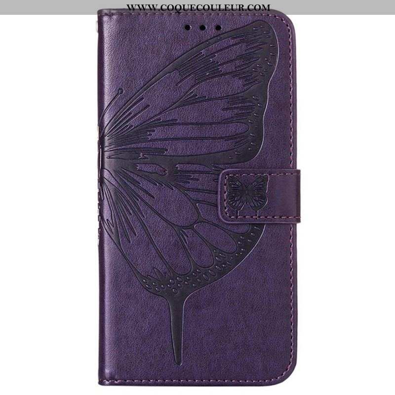 Housse Oppo Reno 8 Pro Papillon Baroque à Lanière