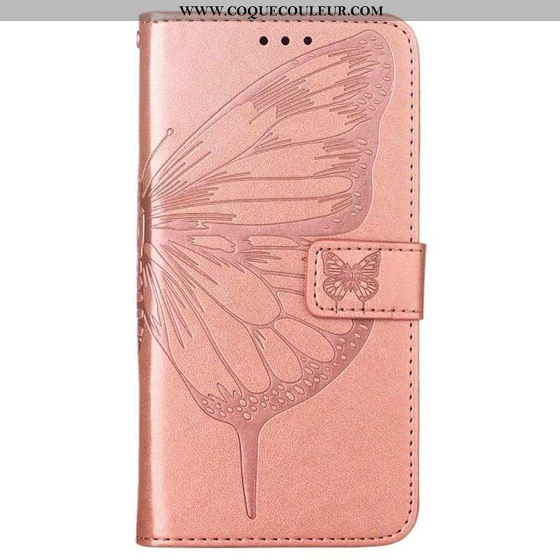 Housse Oppo Reno 8 Pro Papillon Baroque à Lanière